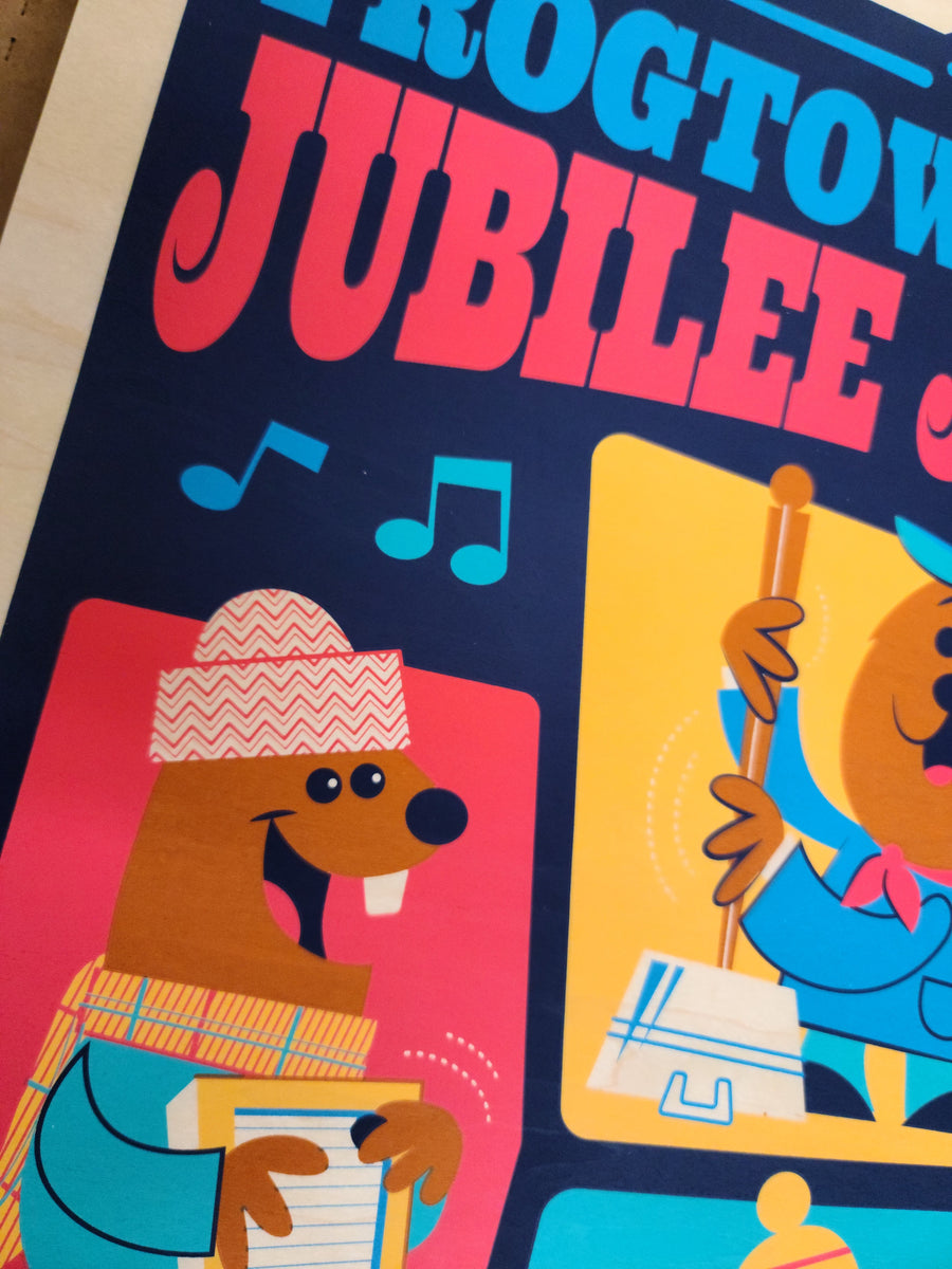 Emmet Otter "Frogtown Hollow Jubilee Jug Band" Gig Poster by Dave Perillo - Wood Veneer Variant